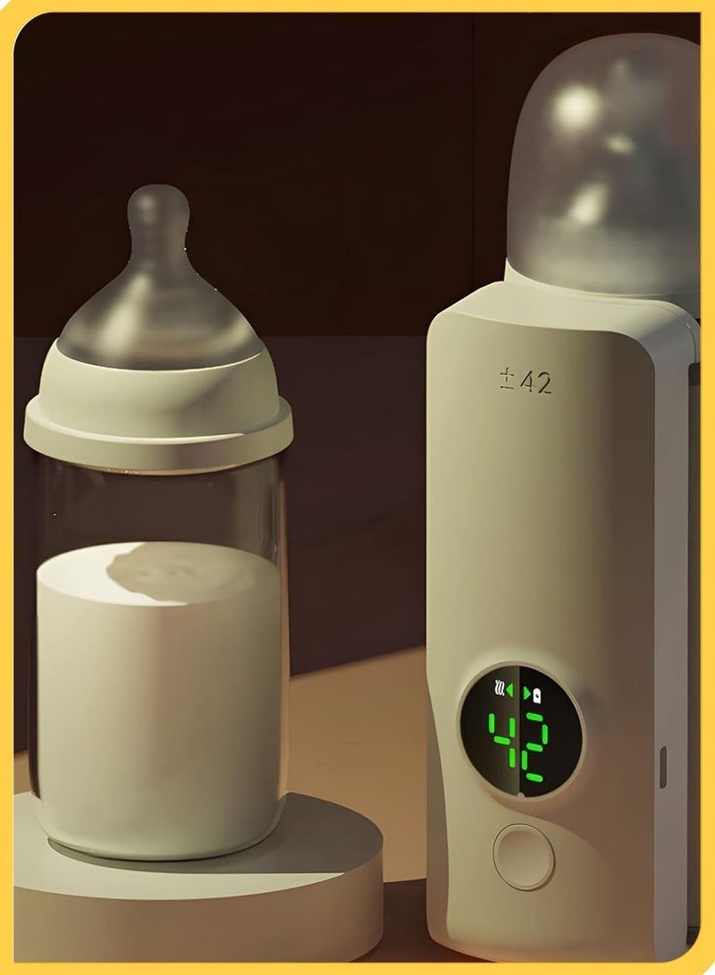 سخان زجاجات محمول للأطفال للسفر – تسخين سريع مع 6 إعدادات ذكية للحرارة من 37°م إلى 55°م، بطارية قابلة لإعادة الشحن 2000mAh مع شحن سريع USB بقوة 18 واط، تقنية تسخين متساوي 360 درجة، شاشة عرض رقمية LED، حزام فيلكرو مقاوم للتسرب، خفيف ومدمج للسفر، الرضاعة الليلية، والاستخدام الخارجي - Image 2